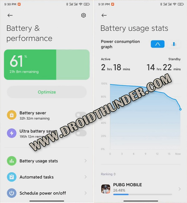 MIUI 12 Animation Battery Performance and Stats screenshot