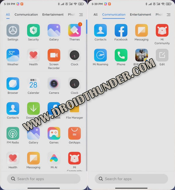 MIUI 12 App Drawer Poco Launcher screenshot