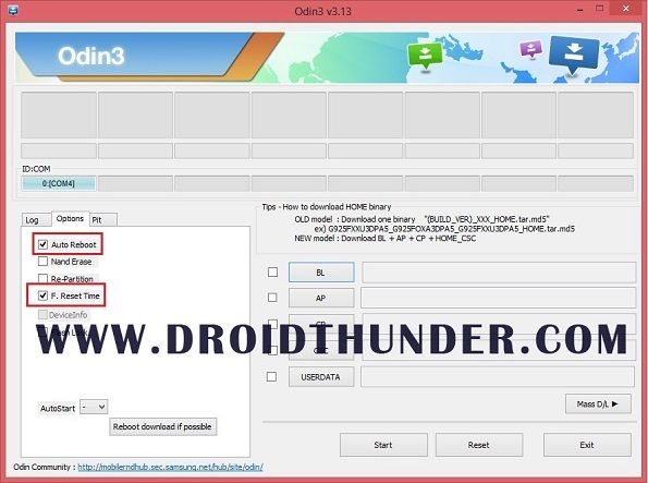 Odin Flash Tool Auto Reboot F Reset Time