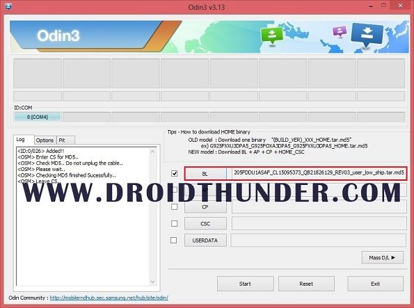 Odin Flash Tool BL Firmware File