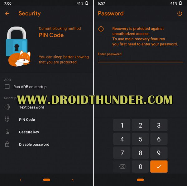 Orange Fox Recovery Password Lock