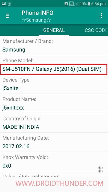 Phone Info App Device Model