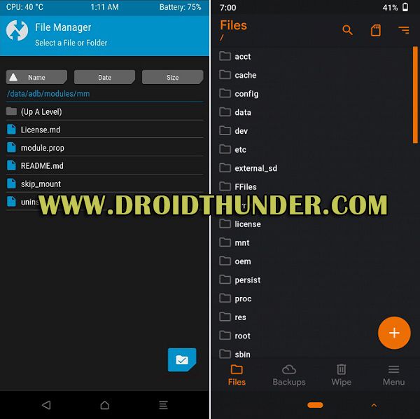 TWRP vs Orange Fox Recovery File Manager