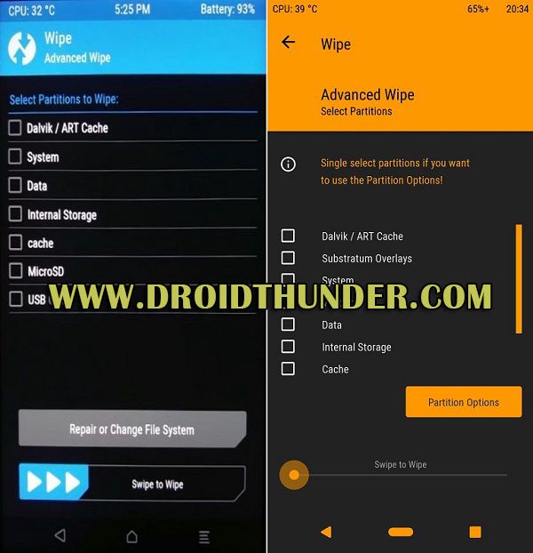 TWRP vs Orange Fox Wipe