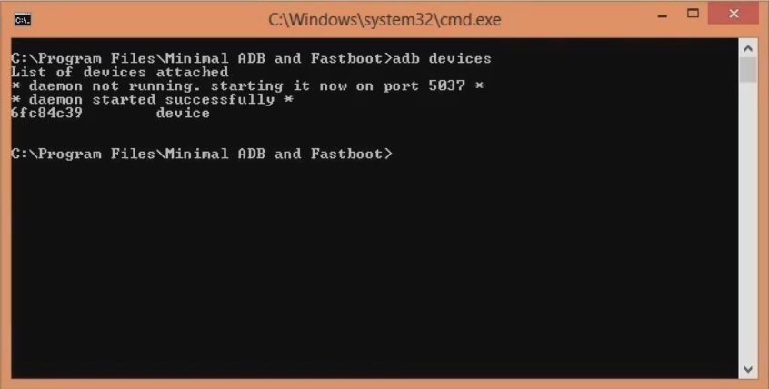 Unlock Bootloader of OnePlus 8 cmd window adb devices screenshot 5