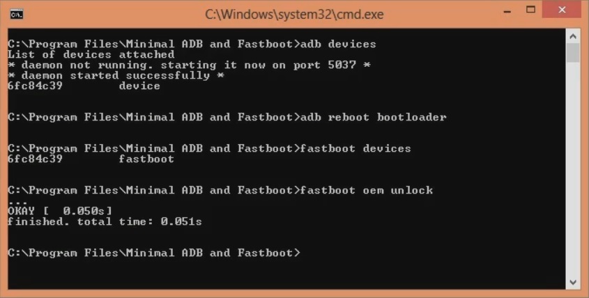 Unlock Bootloader of OnePlus 8 cmd window fastboot oem unlock screenshot 11