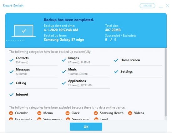 Backup Data using Smart Switch