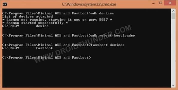 Unlock Bootloader of OnePlus 8T cmd window fastboot devices screenshot 9