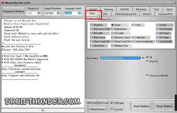 Mediatek Firmware Miracle Box Click MTK Option