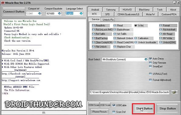 Start Miracle Box Stock ROM Installation Process