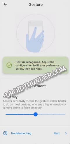 Tap Tap App Gesture Configuration Recognized