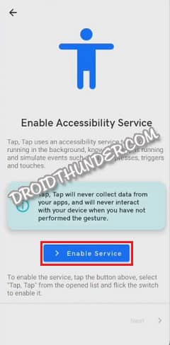 Tap Tap Enable Accessibility Service
