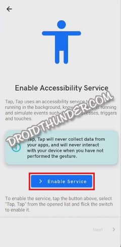 Tap Tap Enable Accessibility Service