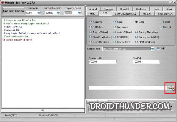 Flash Spreadtrum Firmware with Miracle Box Folder Select