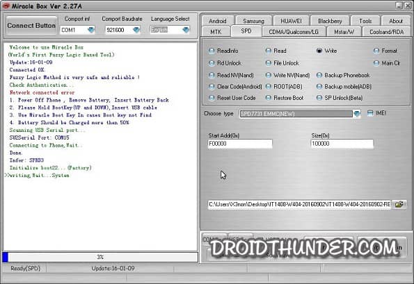 Spreadtrum Firmware using Miracle Box Flash Complete 8