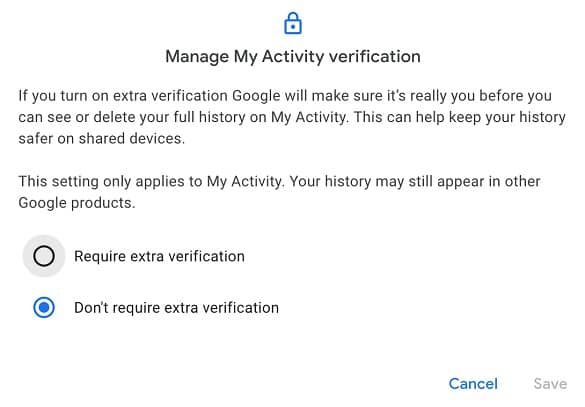 Google Password Protection Manage My Activity Verification