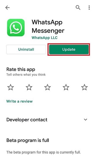 Update WhatsApp to latest version