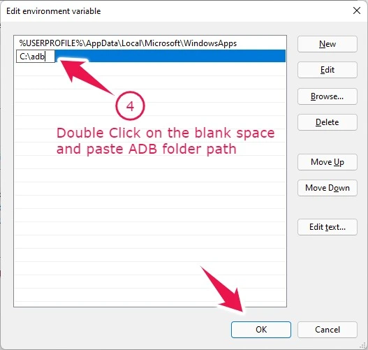 Windows System Environment Variables ADB Path Addition