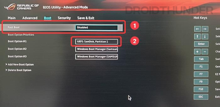 ASUS Zephyrus Duo BIOS Boot order