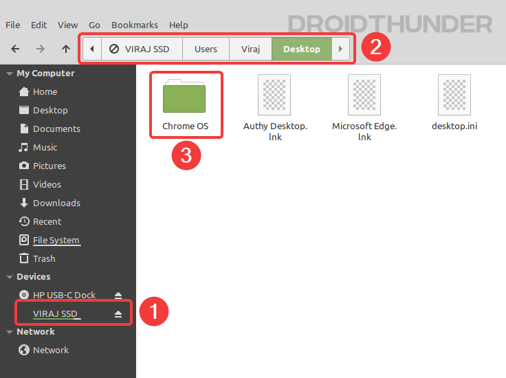 Chrome OS folder on Linux Mint