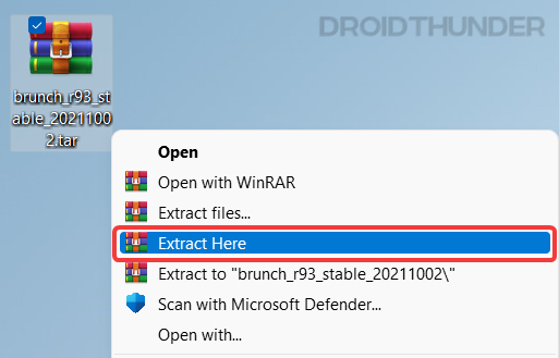 Extract Brunch tar package