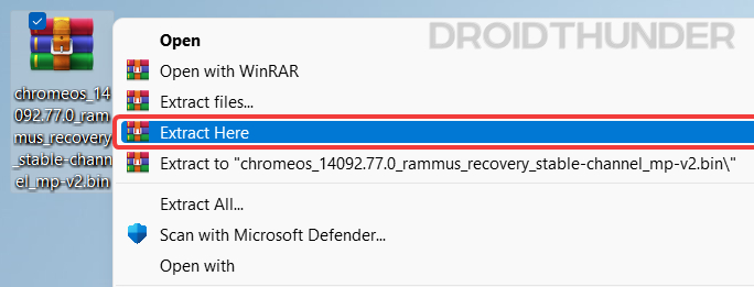 Extract Chrome OS recovery image