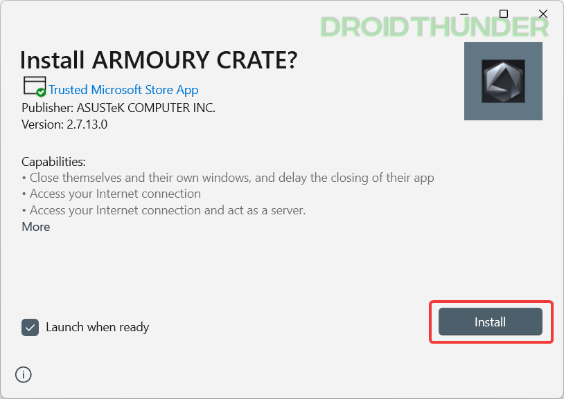Install Armoury Crate .aapxbundle package