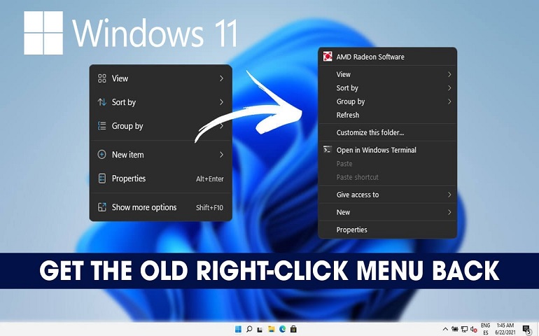 How to Enable Old Right Click Context Menu on Windows 11
