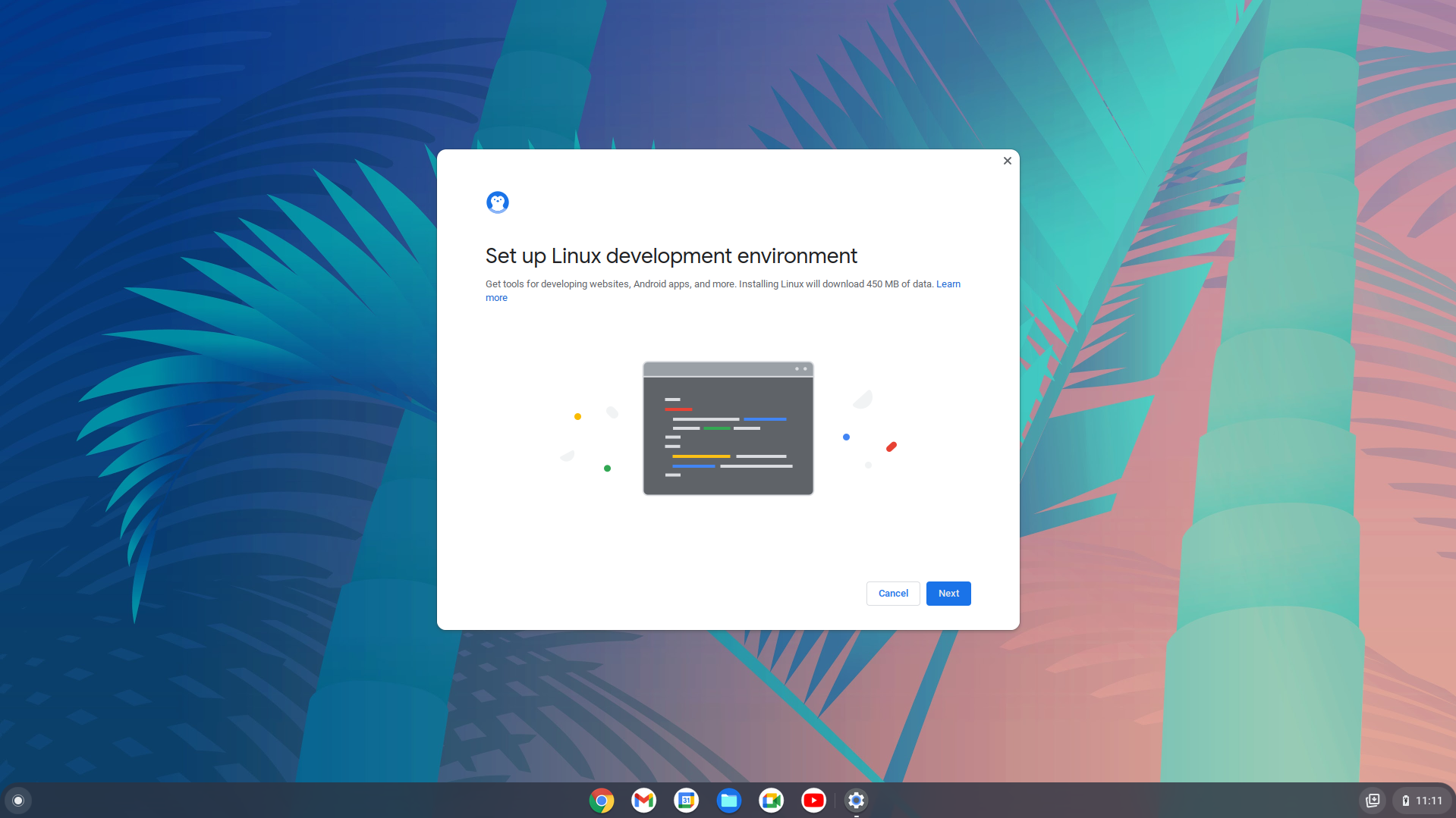 Linux Development Screen Chrome OS Flex