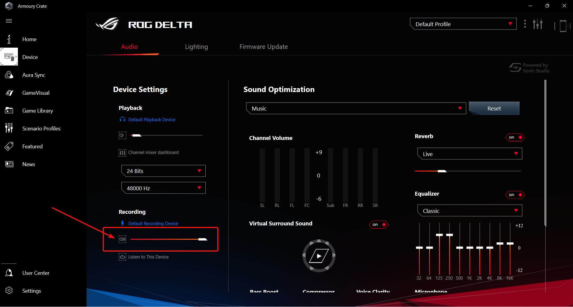 Turning ON Mic setting for ASUS ROG Delta Gaming Headphones