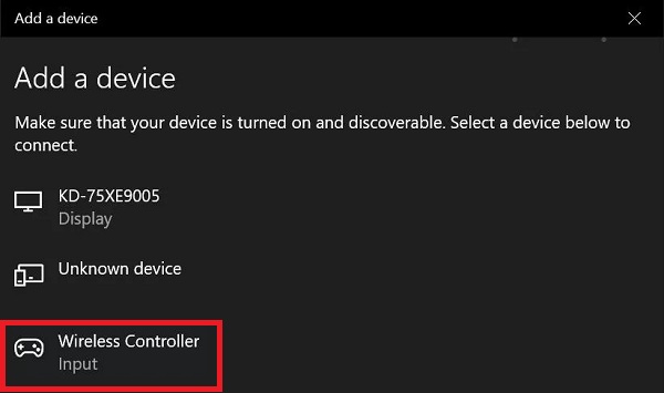 Windows 10 Add Wireless Controller