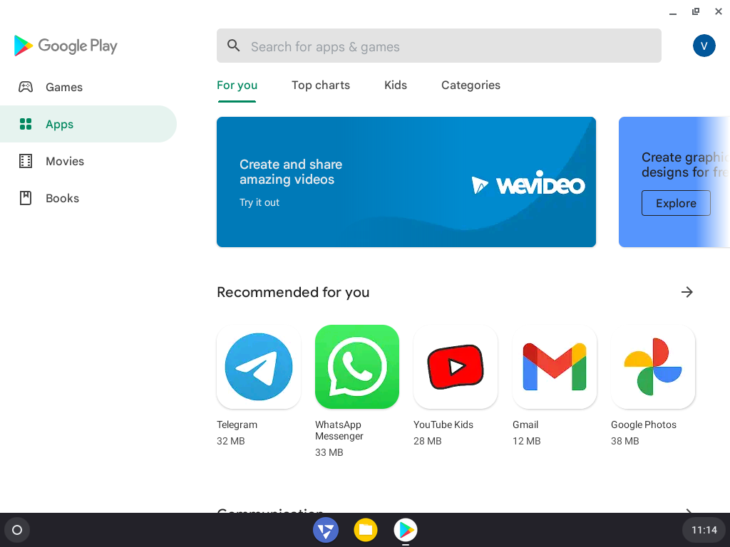 Play Store running on ChromeOS on VMWare