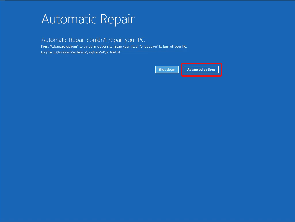 Windows Advanced Repair Menu