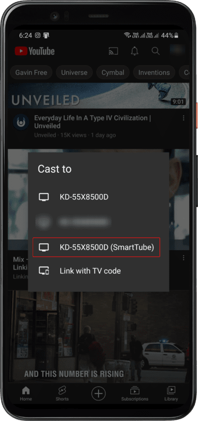 Casting from Phone  to SmartTube app on Android TV