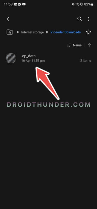 cp_data folder in Videoder Downloads