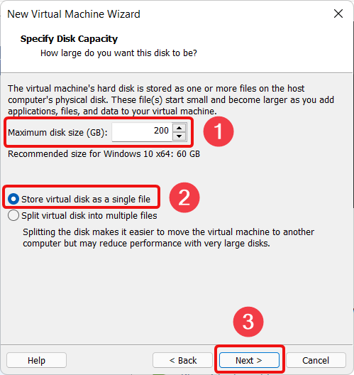 Change VMPlayer Windows 11 Virtual Disk Capacity