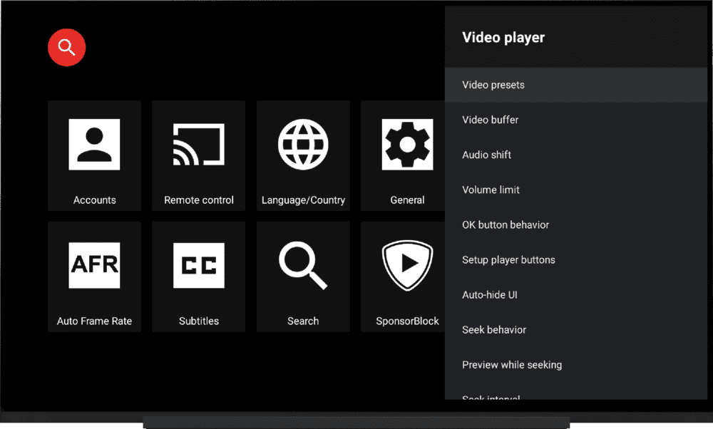 Video player options