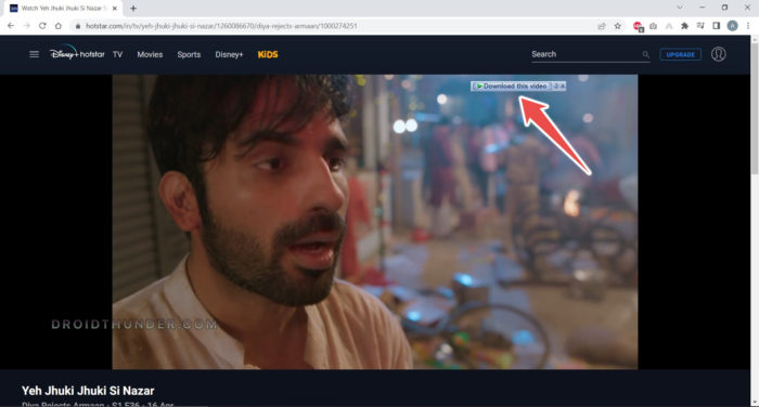 Download this video IDM icon in Hotstar