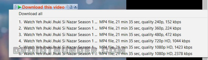 IDM Video quality in Hotstar app