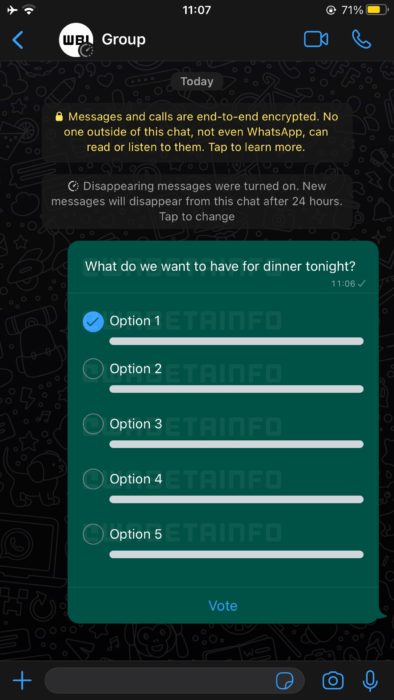 WhatsApp Polls feature