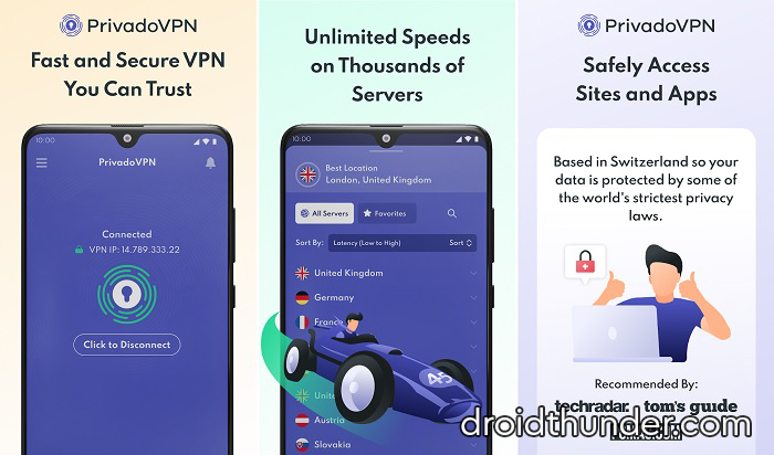 PrivadoVPN app for Android