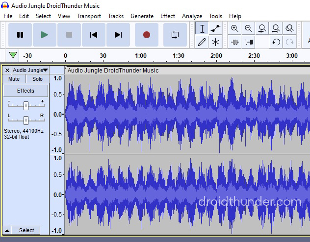 Audio Jungle file with Watermark in Audacity