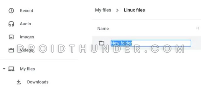 Create new folder using Chromebook Keyboard Shortcuts