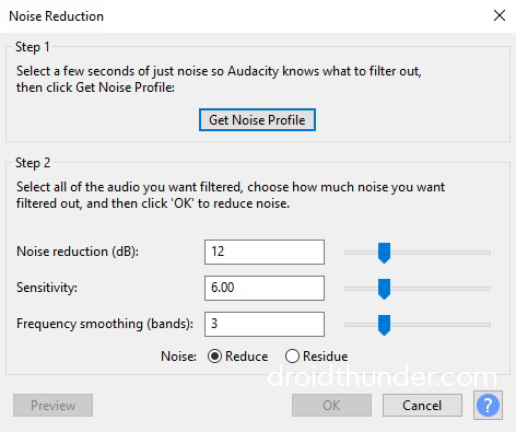 Get Noise Profile Audacity