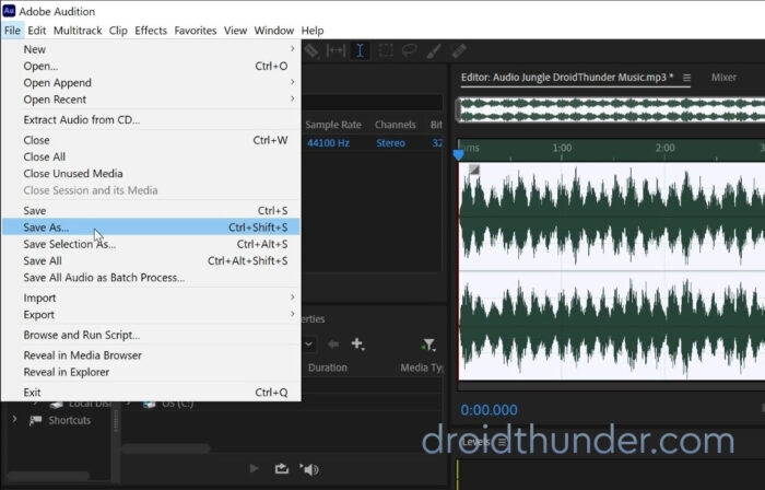Save As Adobe Audition