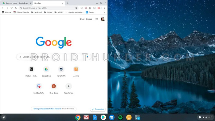 Split Chromebook screen using Keyboard shortcuts