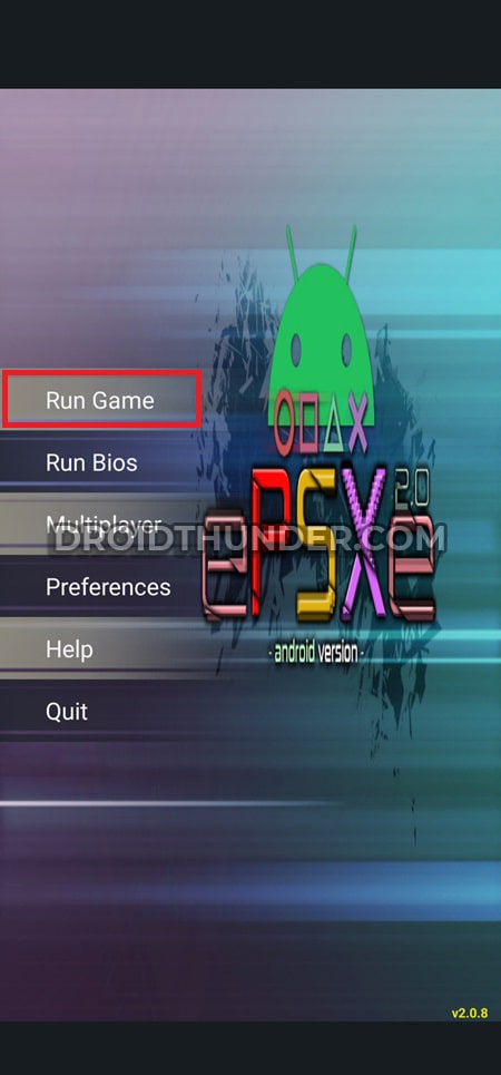 Select Run game in ePSXe