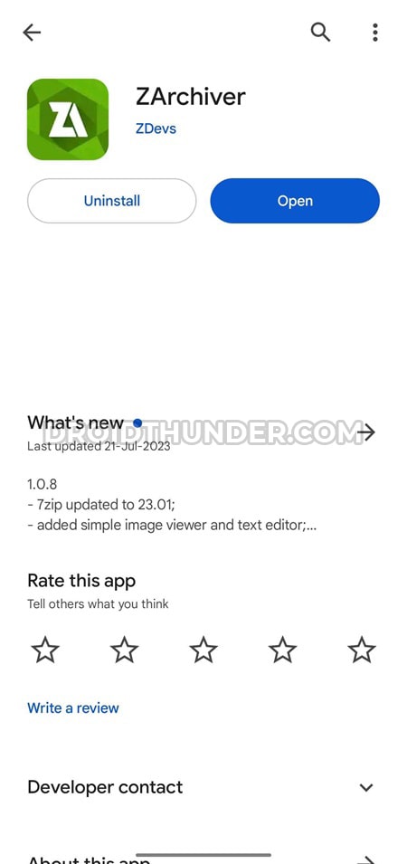 ZArchiver app on Google Play Store screenshot