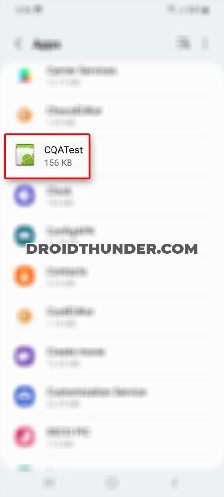 Select CQATest app in Applications Manager