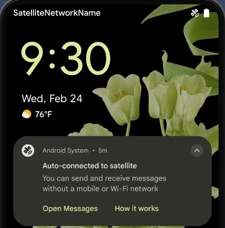 Android 15 Satellite connectivity feature